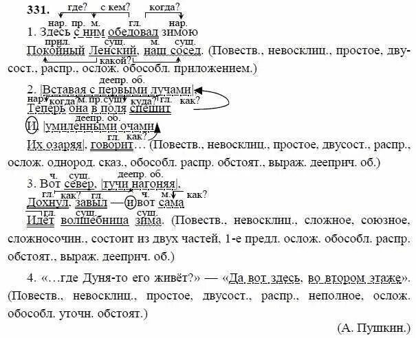 здесь с ним обедывал. русский язык налево был угрюмый лес направо енисей. русский язык 8 класс ладыженская гдз упр 331. русский язык 8 класс упражнение 331. налево был угрюмый лес направо енисей.