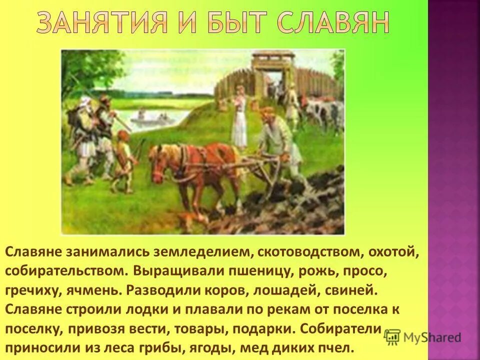 Занятия славян. Занятия восточных славян. Занятия славян земледелие. Занятия восточных славян в древности.