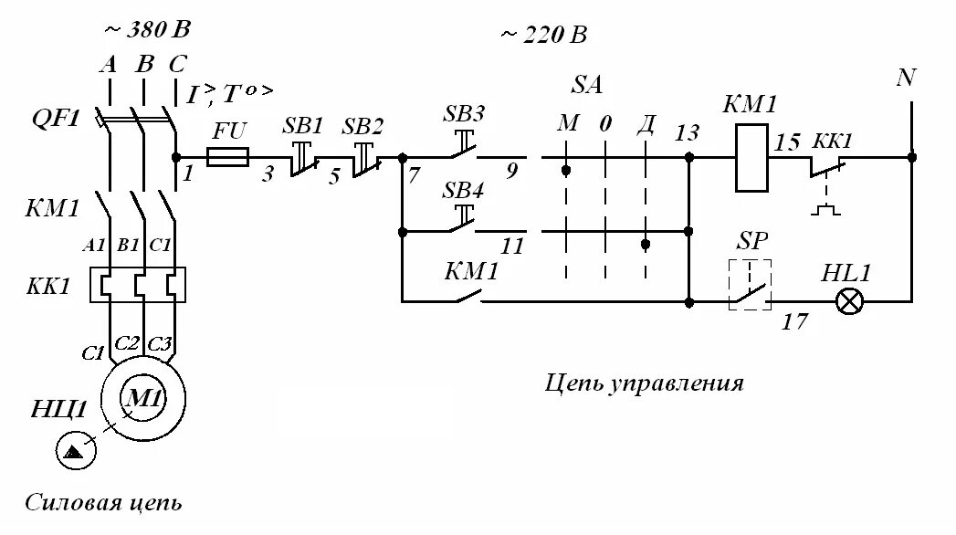 Электрическая схема прямого пуска асинхронного двигателя. Принципиальная схема пуска трехфазного асинхронного двигателя. Типовая схема подключения электродвигателей. Схема электрическая принципиальная управления двигателем. Включи автоматическое управление