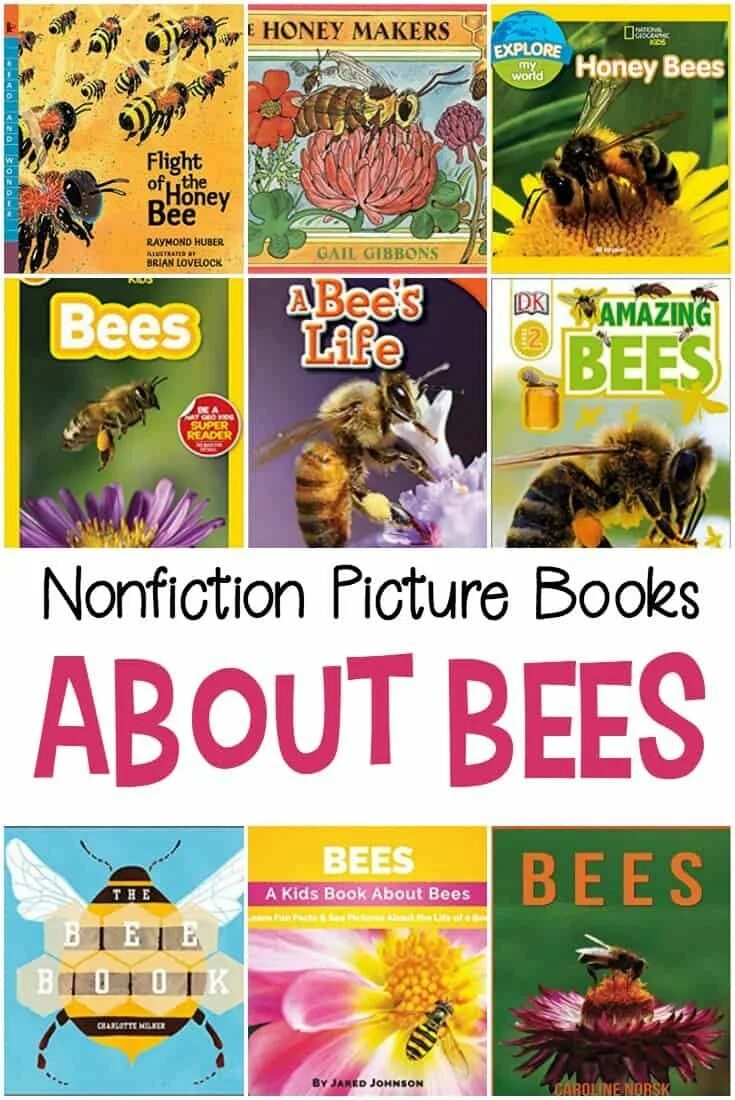 Bee books. Books about bees. bee for kids.