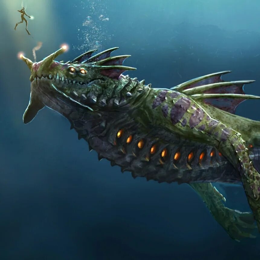 Левиафан животное фото Sea Emperor (Subnautica) Fantastik yaratıklar, Çizim fikirleri, Çizim