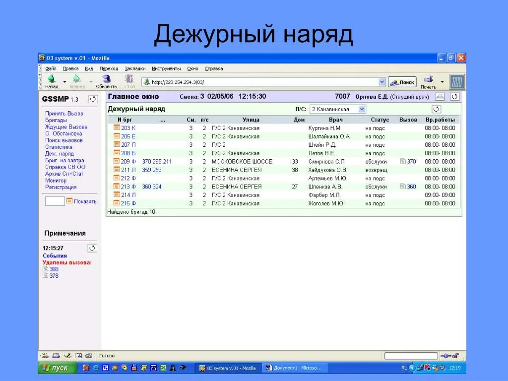 Арм не работает. Список работающих. Главное окно АРМ. АРМ бригада. АРМ нарядчика.