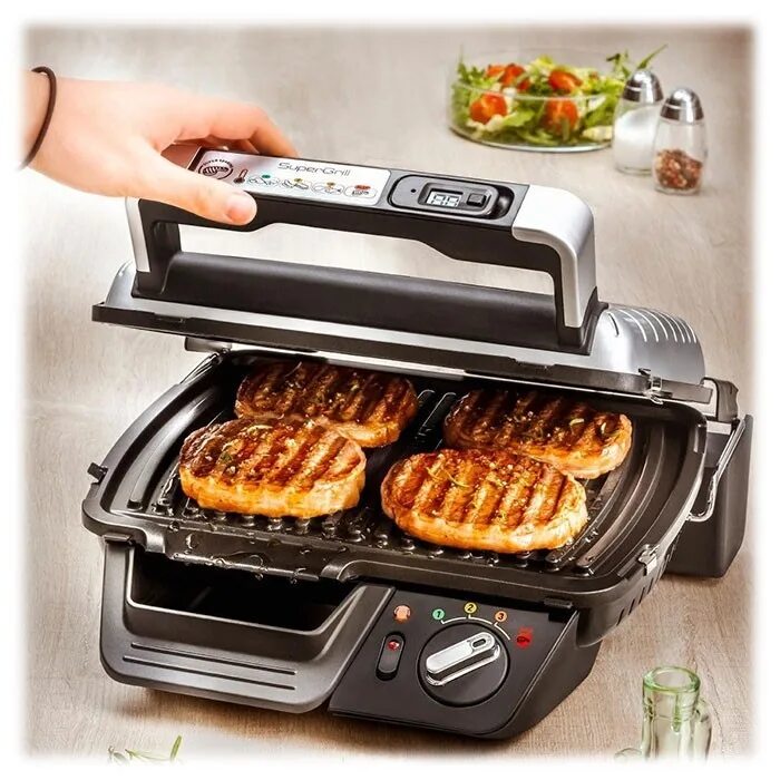 Нужен ли электрогриль. Электрогриль tefal supergrill gc450b32. гриль tefal supergrill standard gc450b32. грильница электрическая тефаль. tefal optigrill электрогриль tefal supergrill gc450b32.