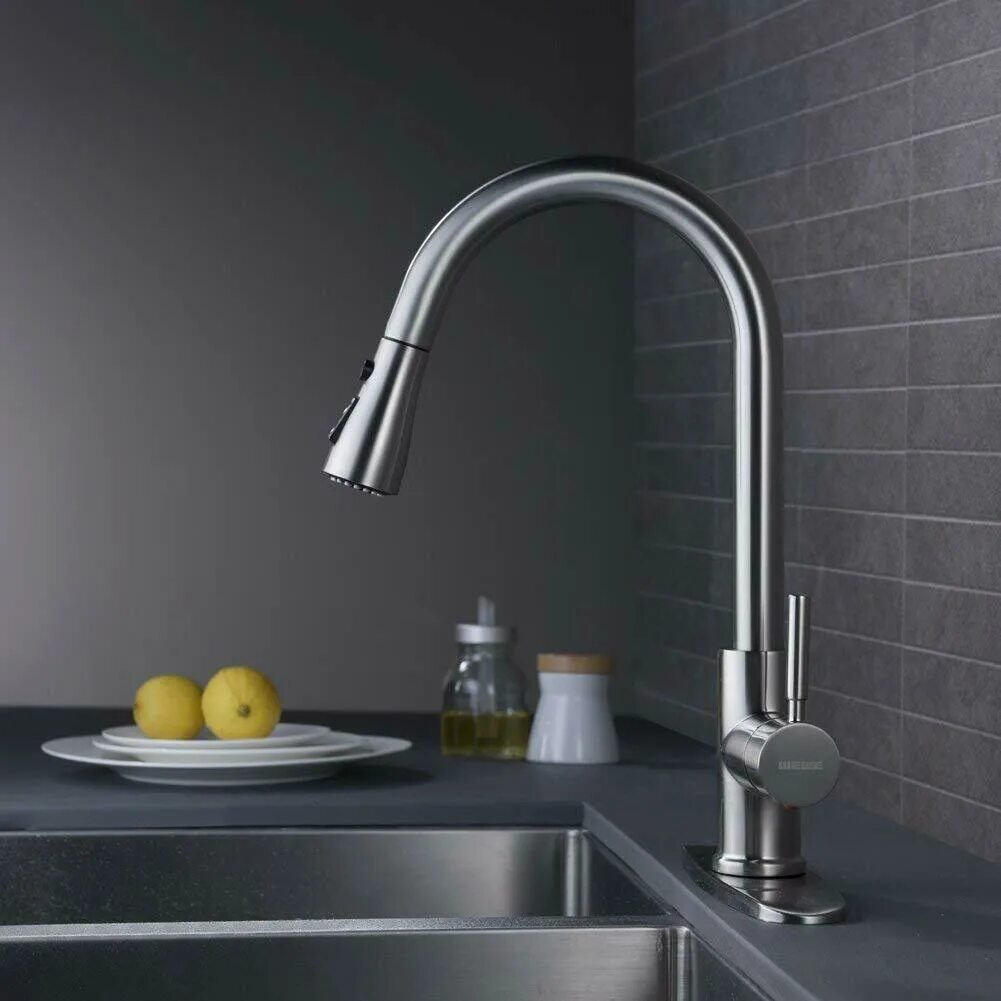 Кран на кухню какой лучше. Смеситель Kitchen Bath Faucet. Kitchen Faucet смеситель для кухни. Смеситель Nickel Brushed. Смеситель для кухни никель.