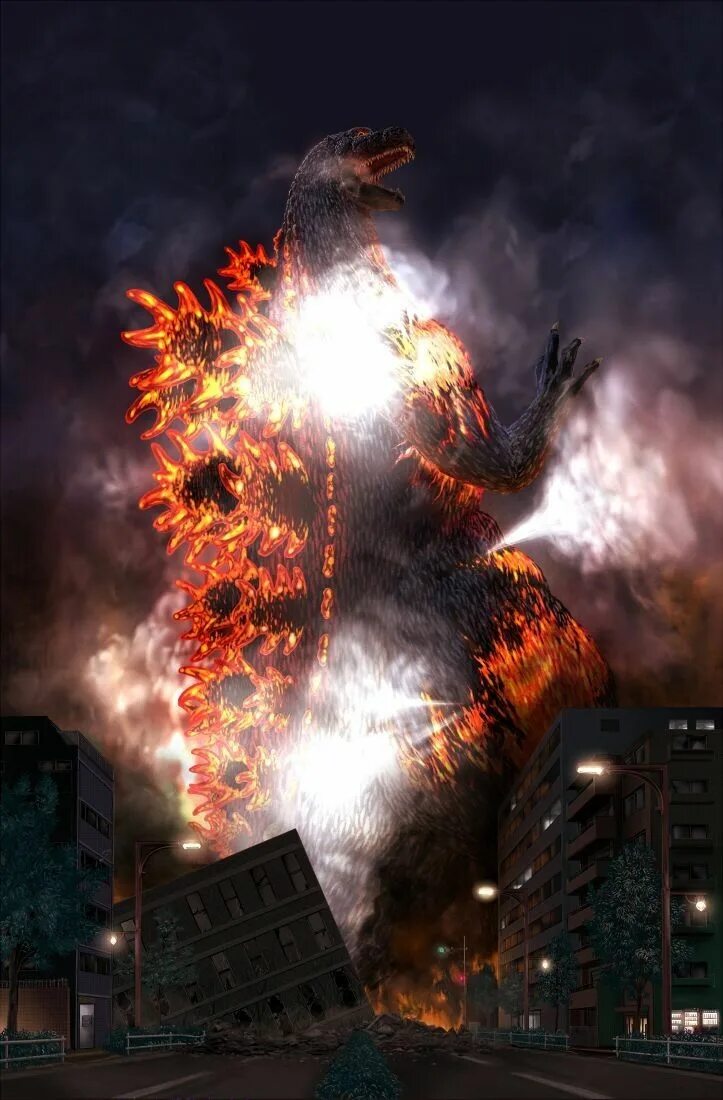 Burning godzilla. Бурнинг годзилла. destroyah 2014 годзилла. пылающий годзилла. burning godzilla 2014.