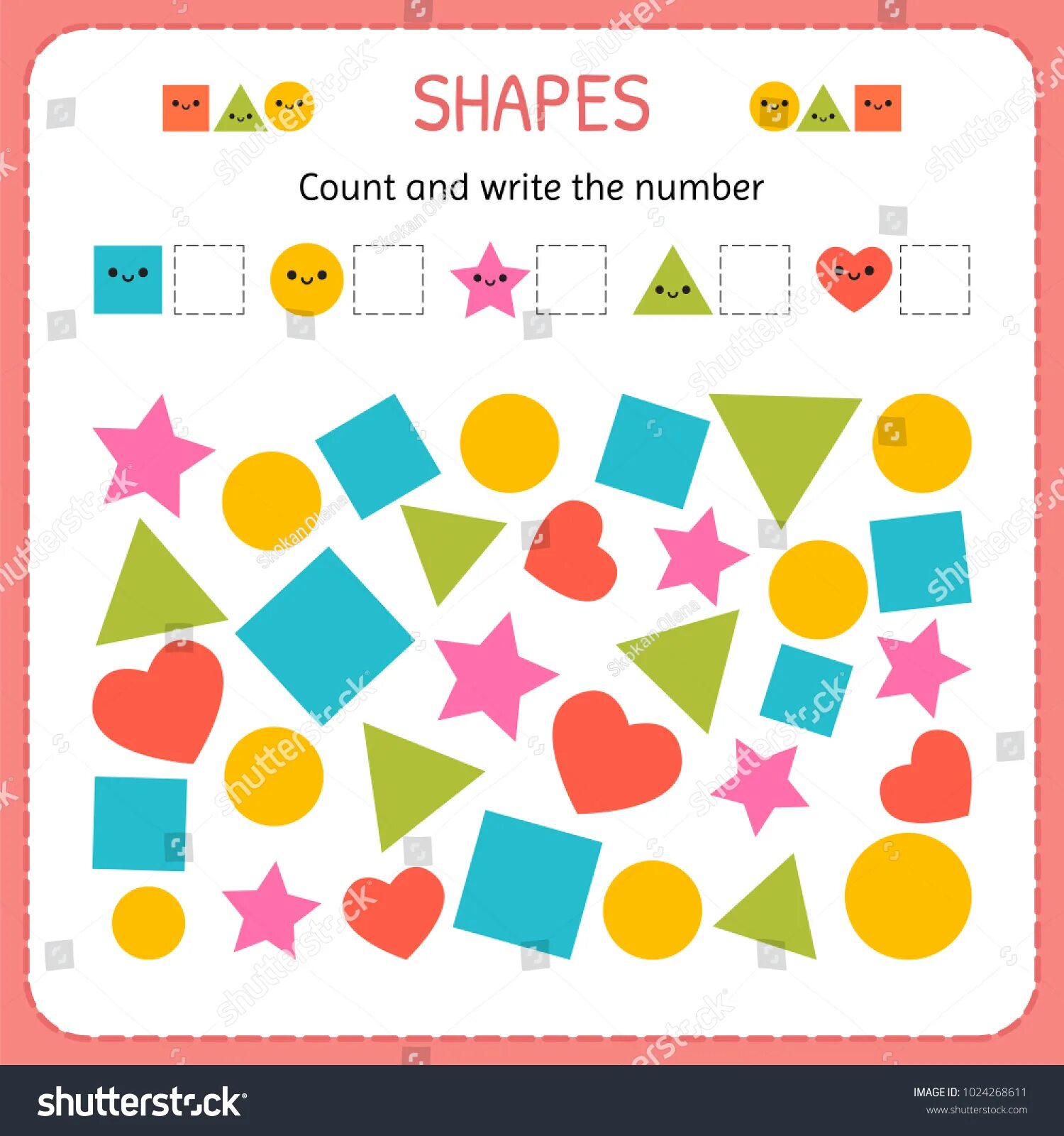 Find shapes. Count shapes. find and count the shapes. count shapes for kids. count shapes worksheet.