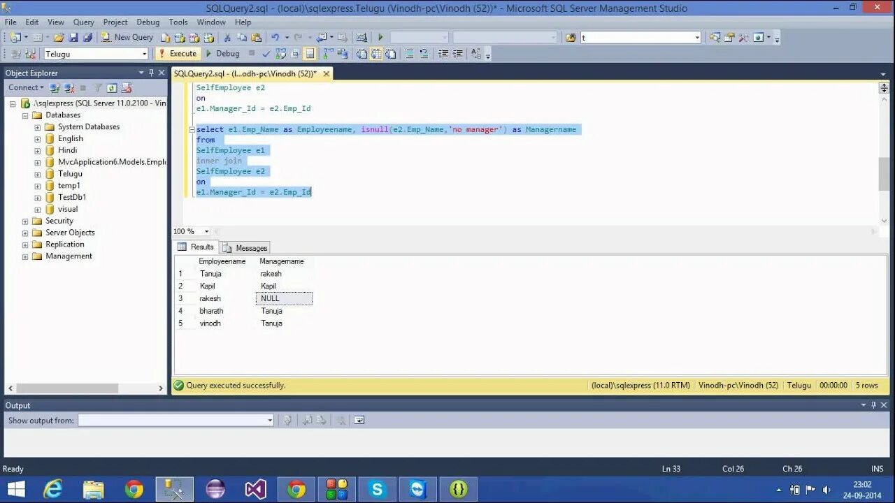 Select from namespace