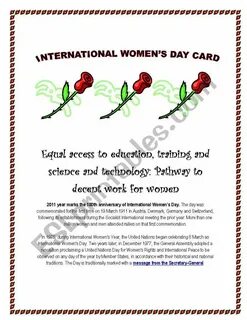 International women day worksheets