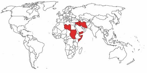 Контурная карта с границами государств
