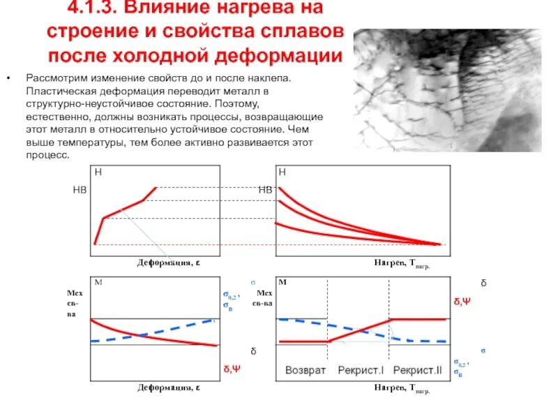 Влияние структурных изменений. Структура металла после холодной деформации. Влияние нагрева на строение и свойства деформированного металла. Упрочнения металла при пластическом деформировании.. Влияние пластической деформации на строение и свойство металлов.