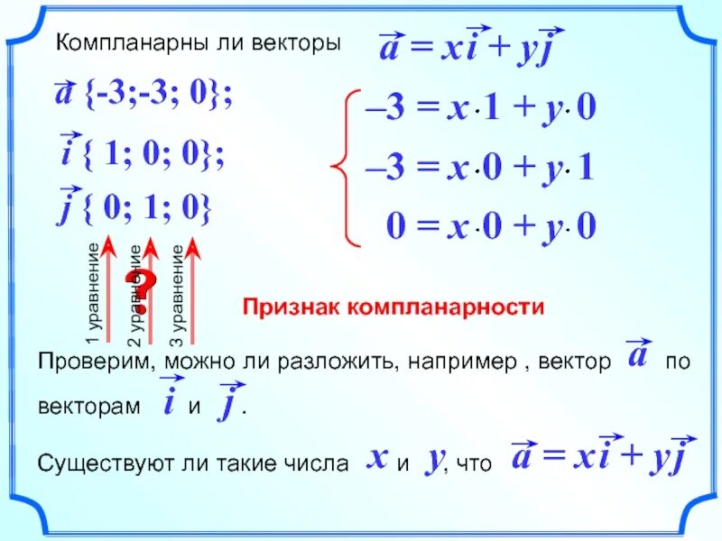 Являются ли векторы компланарными