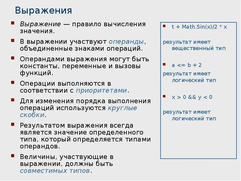 Переменные и выражения c. Что такое выражение, операция, операнд?. Операнд выражения. Выражения. Операнды. Знаки операций.. Операндами выражений могут быть.