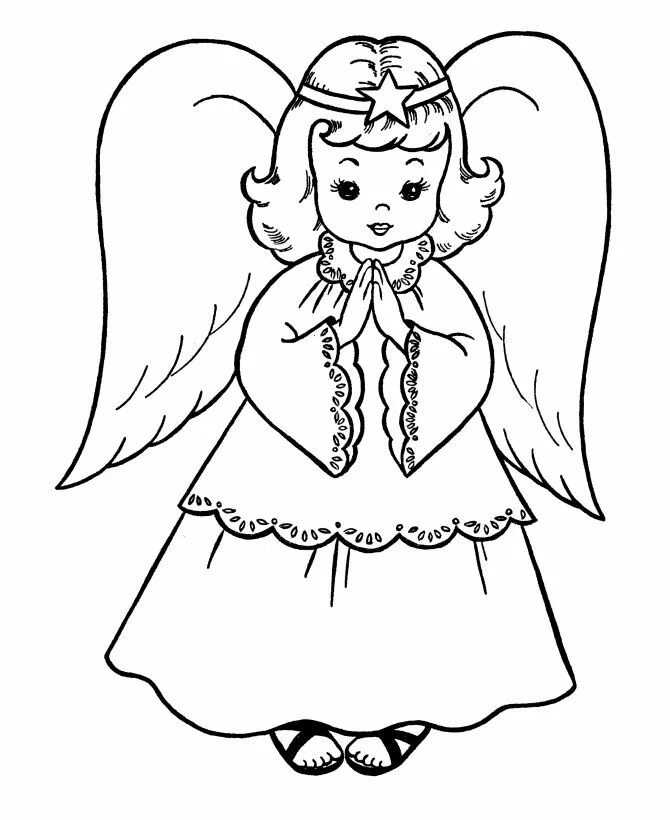 Christmas coloring pages - Angels Disegni da colorare natalizi, Pagine di libro 