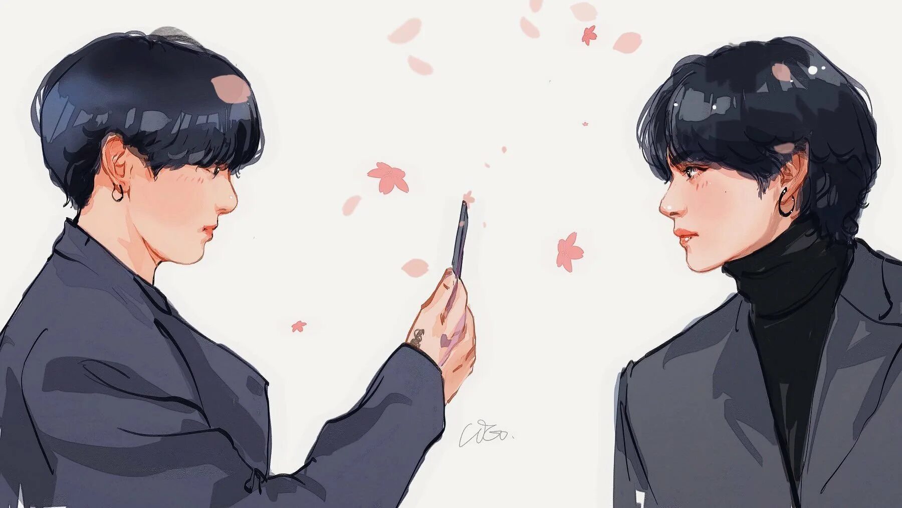 Читать фф тэхен. BTS Vkook Art. Вигуки BTS. Тэхен БТС арт. BTS Вигуки арт.