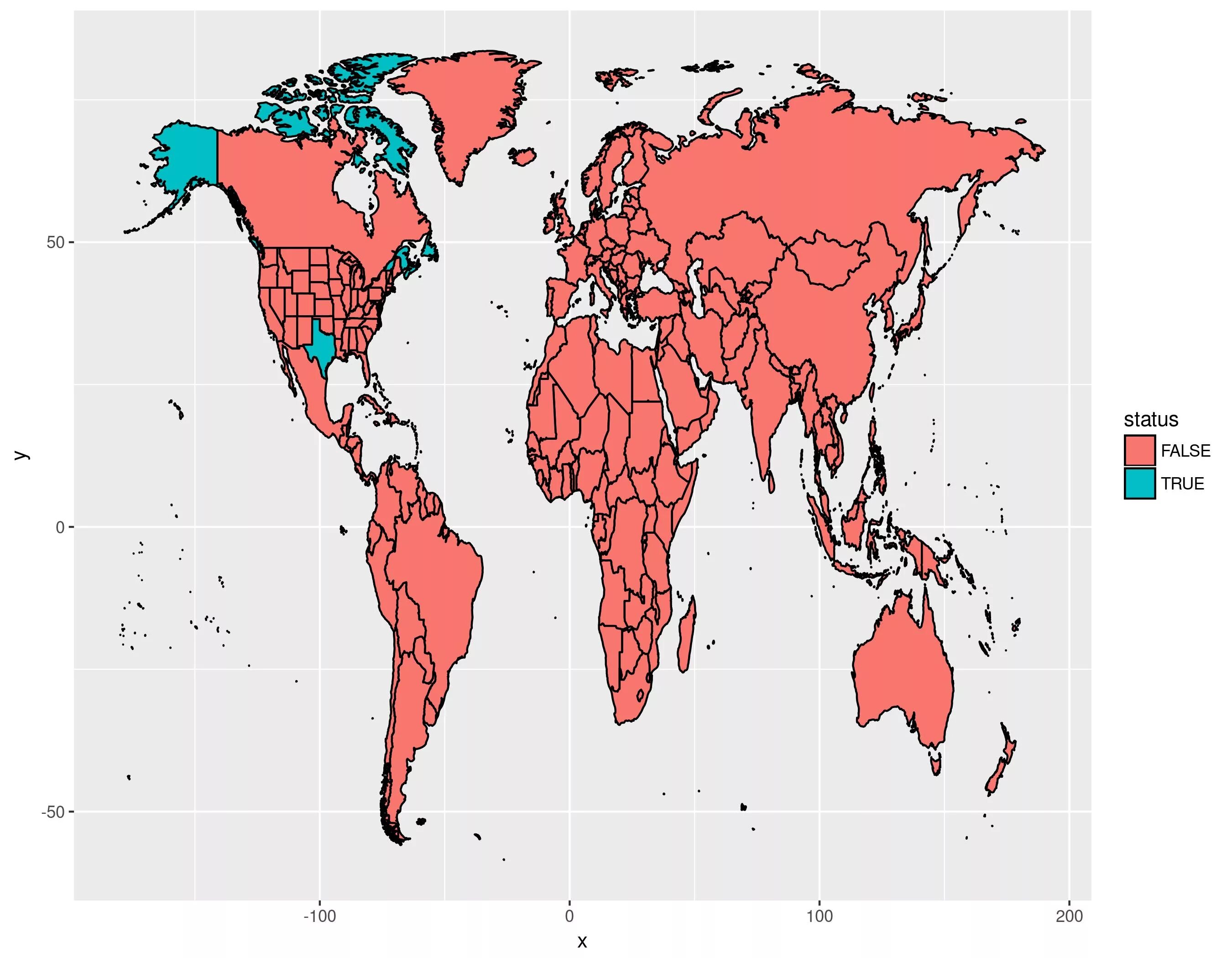 Filled map. Filled map
