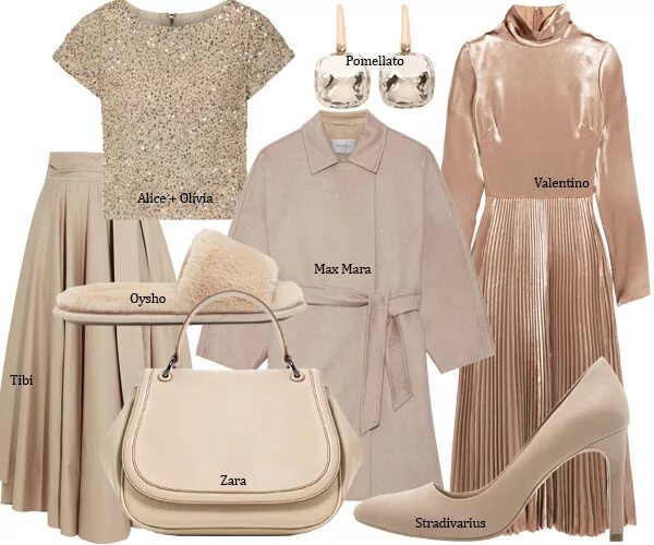 комплекты одежды для женщин. готовые образы одежды для женщин. одежда в бежевых тонах. готовые образы одежды для женщин. наряды в бежевых оттенках.