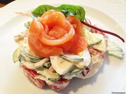 Рецепты кальмарами и красной рыбой