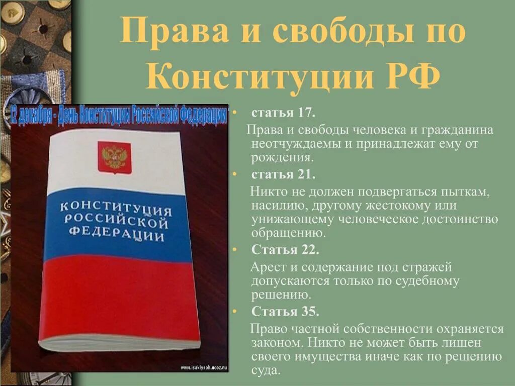 Конституция прав и свобод человека. Конституционны ерпава граждан.