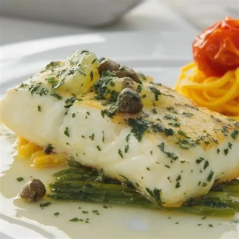 Make this restaurant-quality Pan Seared Halibut with Lemon Caper Sauce for a spe