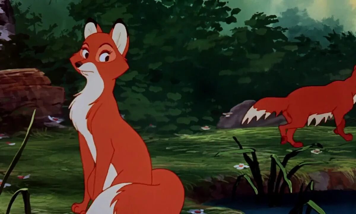 Лис и лиса из мультика. The fox and the hound vixey. лис тод и викси. лис и пёс тод и викси любовь.