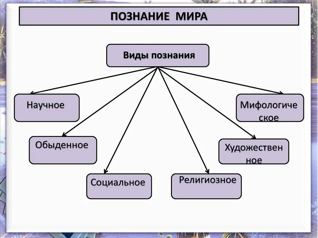 Знание имеет несколько форм. Виды формы знаний о мире Обществознание. Виды познания в философии схема. Виды знаний схема.