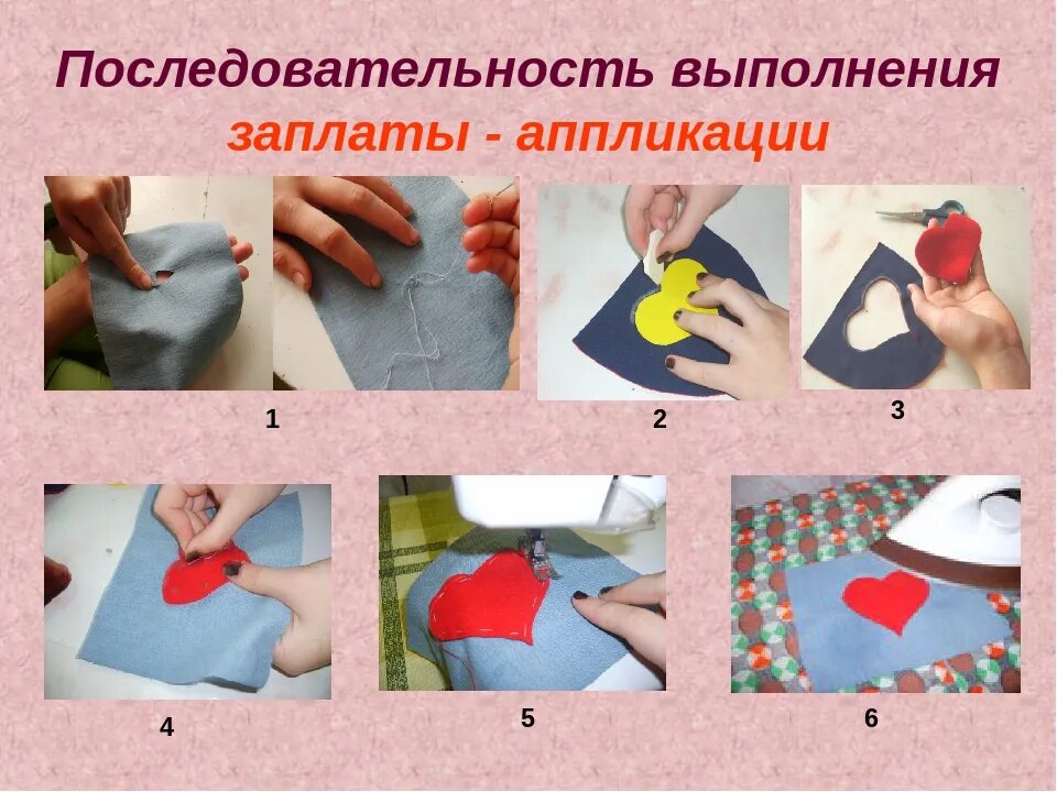 Последовательность выполнения изделия в технике аппликации. Виды аппликаций. заплата в виде аппликации. техники выполнения аппликации. этапы выполнения аппликации.