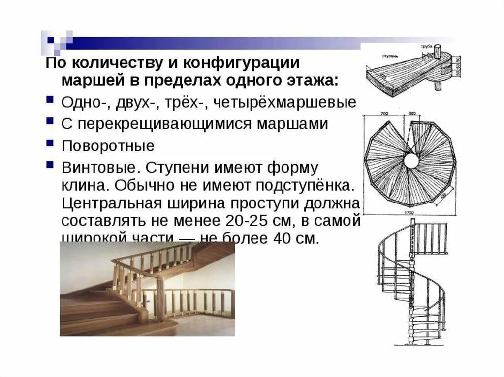 Является ступенями. По количеству и конфигурации маршей в пределах одного этажа. Типы лестниц. Типы конструкций лестниц. Четырехмаршевая лестница на плане.