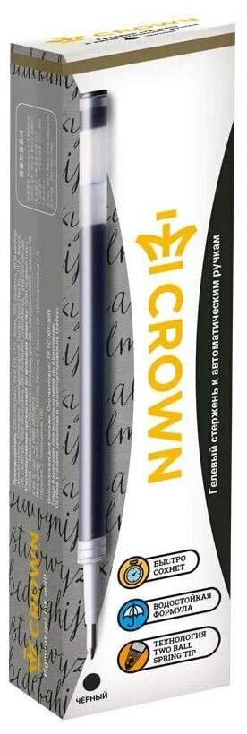 кроун гелевый стержень hjr-200. стержень crown. к/т стержень гел. 8 мм линия письма 0. стержень crown.