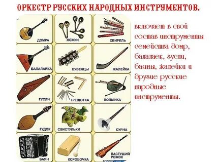 Инструменты разных оркестров