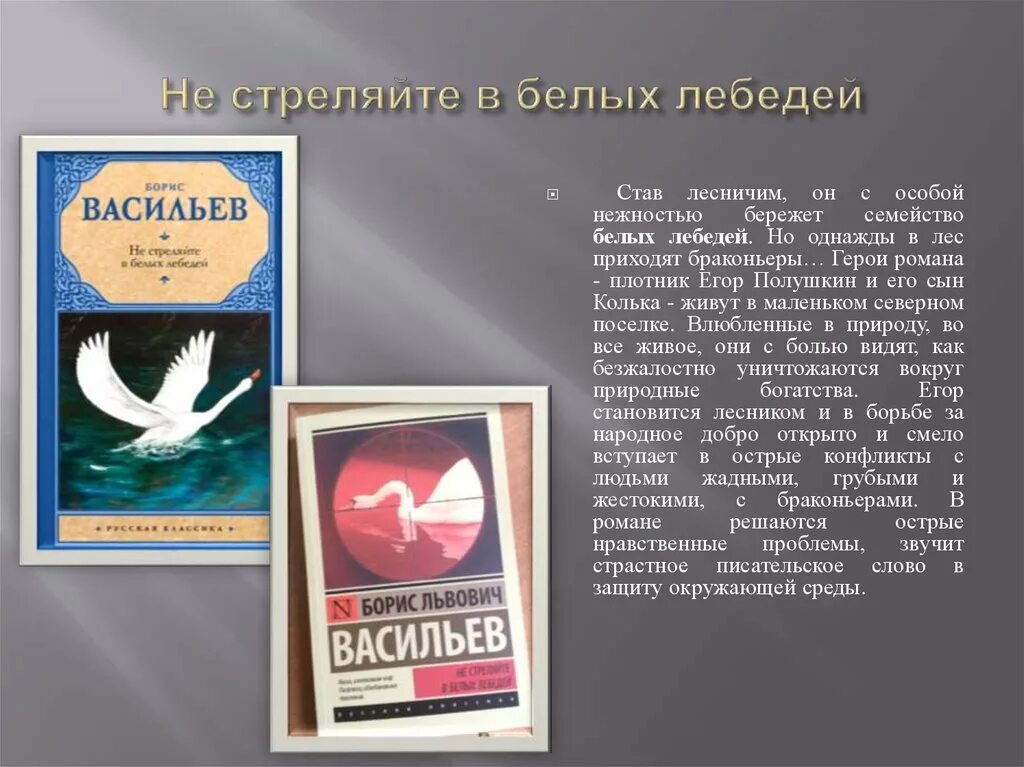 Не стреляйте в белых лебедей итоговое сочинение. Б Васильев не стреляйте в белых лебедей.