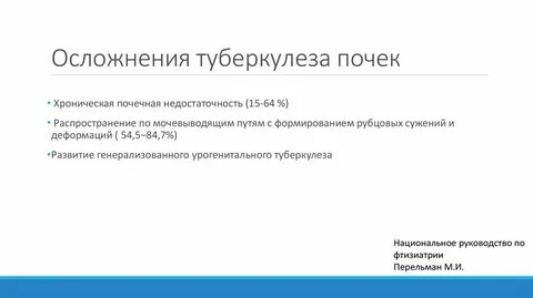 Осложнения туберкулеза