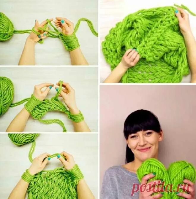 Вязание своими руками самое интересное для женщин. Шарф без спиц и крючка. Вязаный шарф без спиц. Вязание руками шарф. Вещи из пряжи.