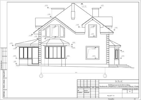 Фасад дома чертеж с размерами