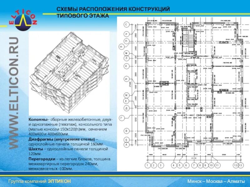 Схема расположения конструкций. Вертикальные конструкции типового этажа. стеновая панель жб сборная технического этажа. односекционные дома, состоящие из двух блоков. схема лёгкие типовые конструкции.