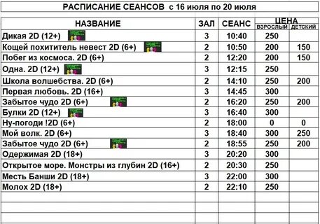 Афиша верхняя пышма расписание