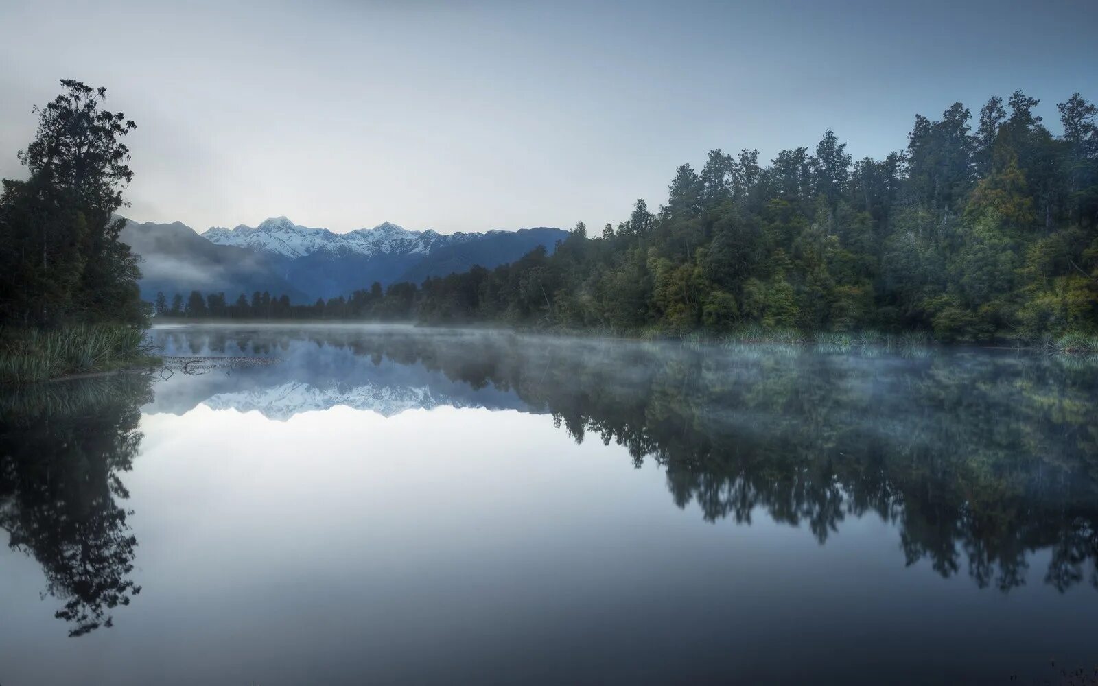 Misty lake