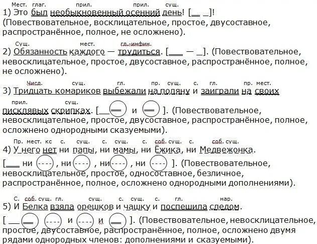 Повествовательное невосклицательное простое сложное