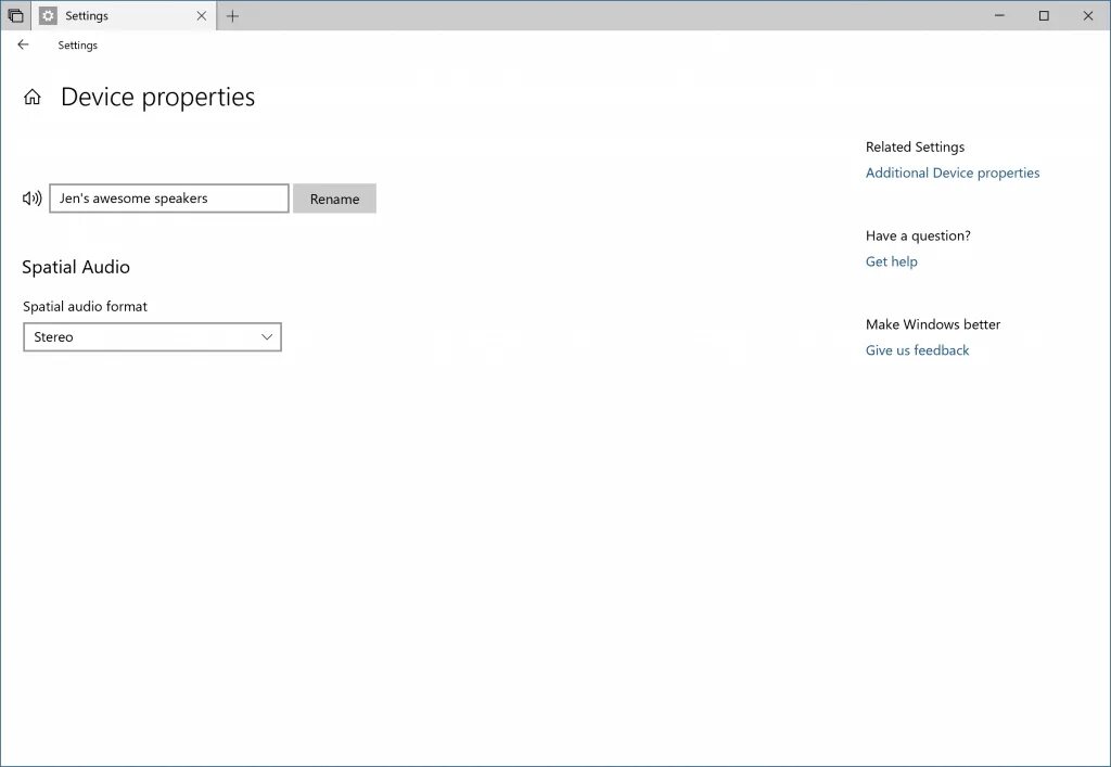 Microsoft Вуби. Device properties