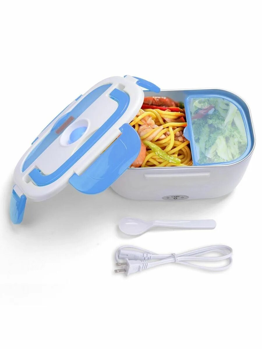 Ланч бокс можно в микроволновку. Контейнер для еды с подогревом electric lunch box голубой. электрический ланч бокс (lunch box). lunch box с подогревом 12v. 3166yy ланч-бокс электрический.