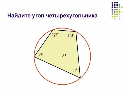 Найти меньший угол четырехугольника