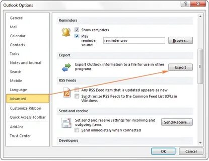 Как сохранить файлы outlook