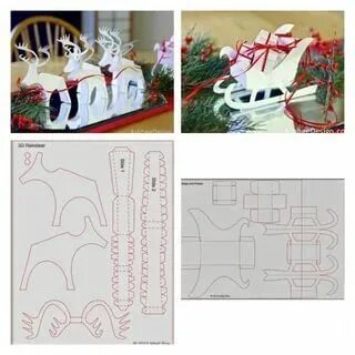 Как сделать новогодние сани из картона