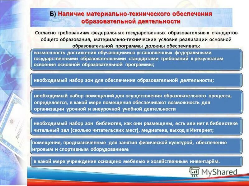 Условия обеспечения образовательной деятельности. Условия обеспечения образовательной деятельности