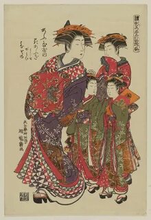Hanaôgi of the Ôgiya, kamuro Yoshino and Yayoi, and shinzô Hanazono, from t...
