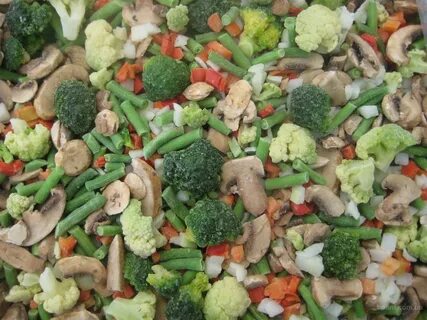 Замороженные овощи с шампиньонами