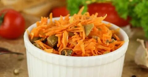 Корейская морковь с грибами