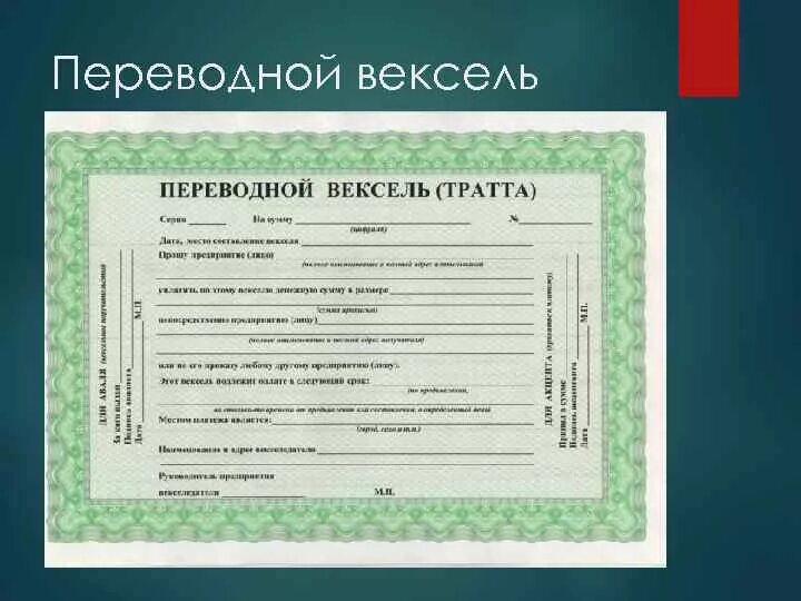 Переводной вексель 6