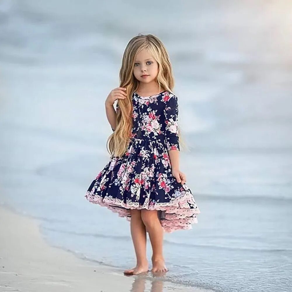 Cute Striped Cartoon Printed Princess Mini Dress Princesas, Imprimibles