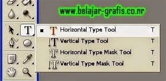 Type tools. Horizontal type mask.