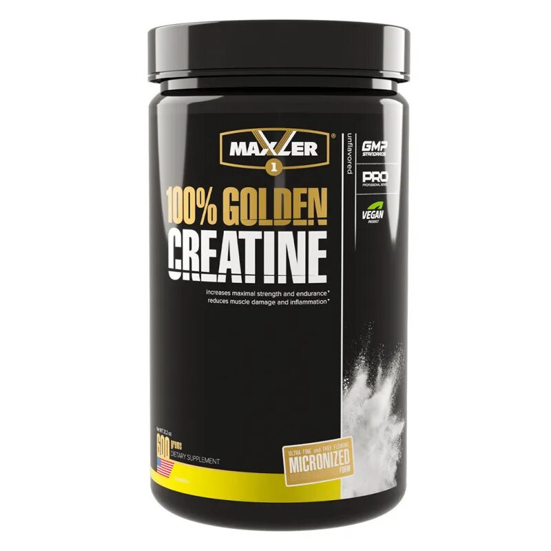 100% Golden Creatine 600 гр (Maxler). Maxler 100% Golden Micronized Creatine (can) 1000 г. 100 Golden Micronized Creatine 600 g can. 100% Golden Creatine от Maxler.